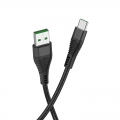 Дата-кабель Type-C HOCO U53 Flash, 1.2м, круглый, 5.0A, ткань, цвет: чёрный